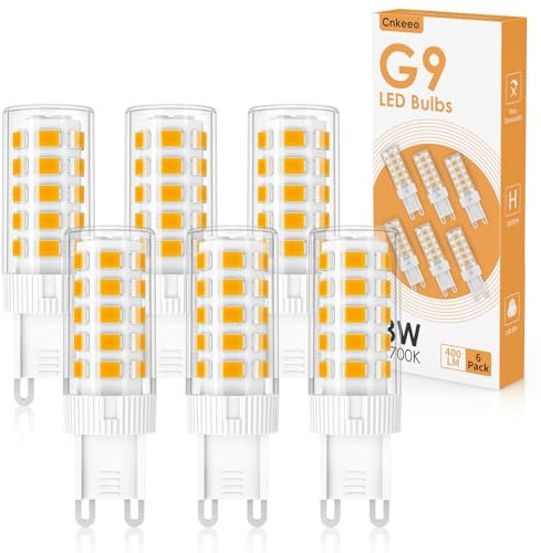 G9 LED Lampe Warmweiß 2700K, Cnkeeo 3W G9 LED Leuchtmittel Ersatz 30-40W Halogenlampen, 400LM, 360° Abstrahlwinkel, Nicht Dimmbar Kein Flimmern, Geeignet für Kronleuchter Interieur Dekoration 6er Pack
