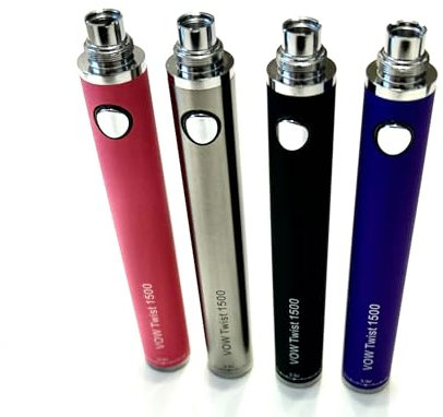 VOW® Evod Twister Spinner 1500mAh Variable Voltage 3.3-4.8V Vape Battery - No Nicotine Item (Black)