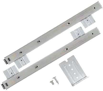 AOKWAWALIY 1 par de rieles para teclado, bandeja de teclado, rieles de cajón, estante de escritorio, deslizadores de teclado, deslizadores de soporte de escritorio, accesorios de computadora, estante