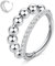 Hengkaixuan Helix Ohrringe Chirurgenstahl Doppel-Nasenring 16G Conch Hoop Piercing Schmuck Silber Micro Lobe Bead Lip Knorpel Septum 10mm