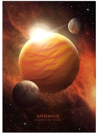 Displate Offiziell Dune MetallPoster Magnetische Befestigung Inklusive Lizenziert Bilder Hochwertiges Poster Planets Source of Spice 45 cm x 32 cm