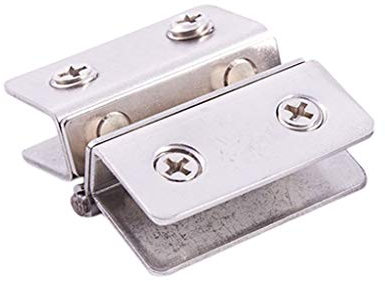 GERRIT bisagras para mamparas de Ducha, 2X Puerta de Cristal de Ducha bisagra de Doble Abrazadera Ajustable bisagra de Puerta Plateada Acero Inoxidable