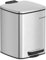 SONGMICS Cubo de Basura de Baño, 6 L Cubo Basura Compacta, con Pedal, para Espacios Pequeños, con Tapa de Cierre Suave, Acero, Plata Metálico LTB590E02