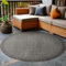 Carpetsale24 In- & Outdoor Teppich Wetterfest 160 cm Rund Einfarbig Schwarz - Waschbar, Wasserfest, Pflegeleicht und Flachgewebe - Ideal für Balkon, Garten, Terrasse und als Küchenteppich