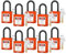 Juego de candados aislados, paquete de 10, grillete de nailon, cilindro de aleación de zinc, llave diferente, 2 llaves por candado de seguridad, para zonas conductoras (BD-G17KA-10PCS-naranja, llave