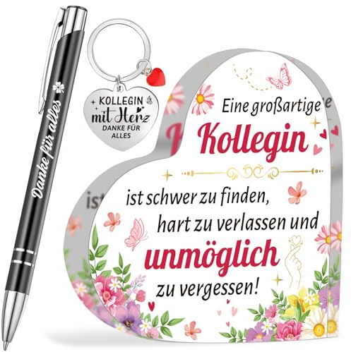 HOWAF Ruhestand Geschenk Herzförmiges Acryl Heimat Dekoration, Abschiedsgeschenk Kollegen Jobwechsel Kollegin Abschiedsgeschenk Schlüsselanhänger, Geschenke zum Ruhestand, Abschied Kollege Kollegin