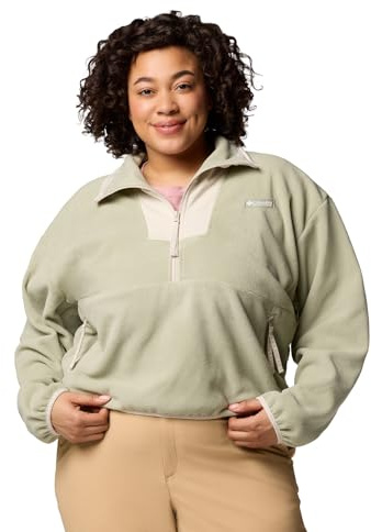 Columbia Womens Sequoia Grove Half Zip Fleece, Safari/Dark Stone, XL