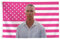 Drew Flags Starkey Tapisserie, Rafe Cameron, amerikanische Flagge, Pink, lustiger Wandteppich, 90 x 152 cm, mit 2 Messingösen, für Studentenwohnheim, Partys im Freien, Geschenk, Dekoration usw