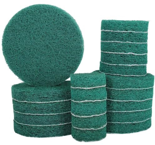 Drill Brush Power Scouring Pads 2-5 for Tub & Tile Power Scrubber Driver (Green(Grit180), 5in(125mm))