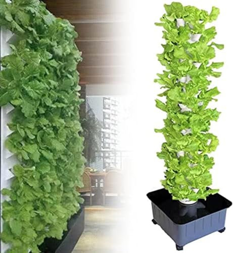 GLFNB GFF Tour de Plantation Hydroponique - Kit de Culture Aéroponique à 15 Niveaux et 45 Positions pour Plantes pour Herbes, Fruits et Légumes avec Pompe de Recharge et Minuterie - Tour de Cultur