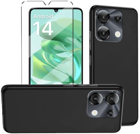 Coque et 1Pcs Verre trempé Protection Compatible with Umidigi G9 5G Coke Coque de Protection Compatible with Umidigi G9 5G étui Housse Etui Protection et protège écran Antichoc,Black