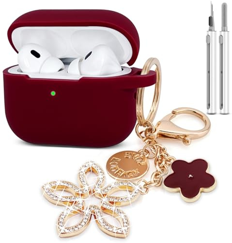 KOUJAON Custodia protettiva per AirPods Pro di seconda generazione con kit di pulizia, custodia protettiva in silicone per Apple AirPod Pro 2a/1a generazione, custodia di ricarica wireless con