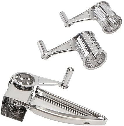 OKUMEYR Rallador De Queso Inoxidable Lonchas Rallador Manual Herramientas Cocina