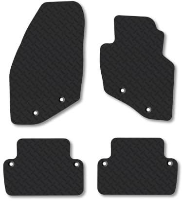 Volvo V70 (2000-2007) 5mm Rubber Car Mats | Heavy Duty Rubber Tailored Fit Floor Mats Full Coverage Durable Waterproof Accessories Easy Clean Anti Slip Made in the UK