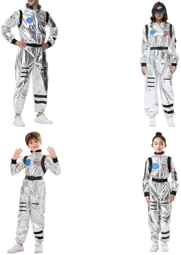 Astronauten Kostüm Damen Herren Kinder Space Kostüm Karneval Kostüm Couple Faschingskostüme Overall Astronaut Kostüm Familie Set Weltall Raumfahrer Kostüm Cosplay