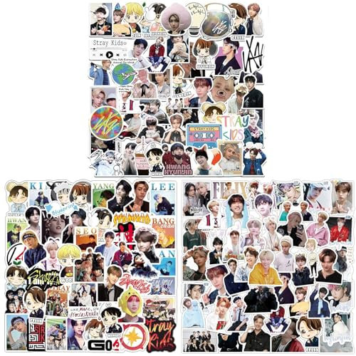 150 Stück Stray Kids Sticker Set,Stray Kids Aufkleber Kinder,SKZ Kawaii Sticker,Aufkleber Wasserfest,Kpop Stickers,Perfekt für Fan-Geschenke, Laptops, Koffer, FahrräDer