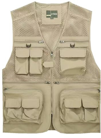 Btmpmcs Herren Outdoor Anglerweste mit Vielen Taschen Schnelltrocknend Weste Leicht Multifunktionsweste Ärmellos Jacke für Jagd Camping Fotografie Wandern Safari