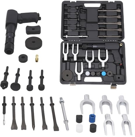 Fridgestea Drucklufthammer Set, Pneumatischer Abbruchhammer, vibrationsdämpfend, mit Tragekoffer, für Autoreparatur, Abbrucharbeiten
