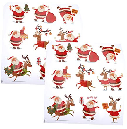 Angoily 2 Stück Weihnachts Kleidung Aufnäher Rentier Bestickter Aufnäher Weihnachts Transfers Stickerei Nähapplikation Jackenmotiv Applikation Weihnachtliche Bestickte Aufnäher