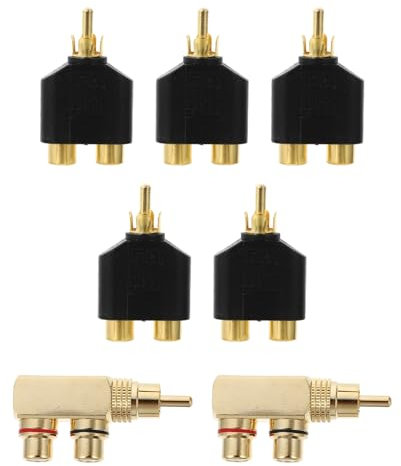 SOIMISS 7pcs Male to Female Adapter Set Splitter Plug for Audio Equipment Angle Connector Plated for Noise Transmission for Mic Mixer and Subwoofer Connections