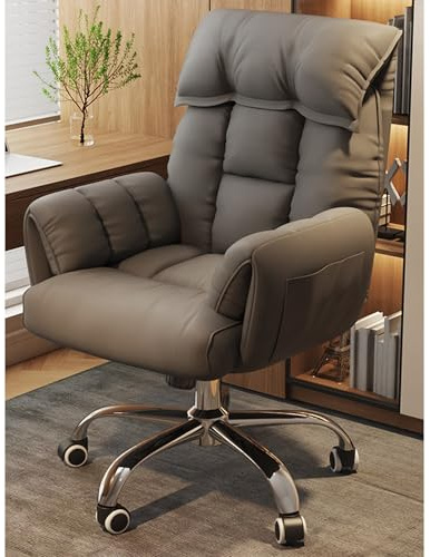 Ergonomic Gaming Office Chair with Adjustable Rocking Design 360° Rotation & Reclining Footrest Comfortable PC Desk for Home Study Use (Grey A)