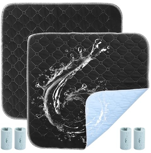 Waschbare Inkontinenz Bettunterlage 50x50cm - Pflegeleichte wasserdichte & saugfähige Inkontinenzauflage mit Fixierung - Wiederverwendbare Bettschutz Unterlage für Erwachsene Rollstuhl Sofa