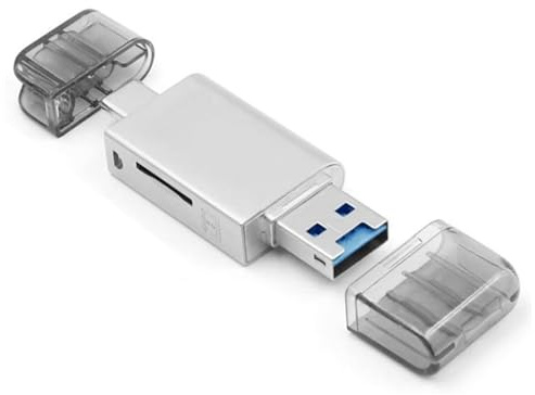 HWIREUIGT Nano Memory Card & TF SD Card to USB C & USB 2.0 Card Reader Adapter Plug & Play