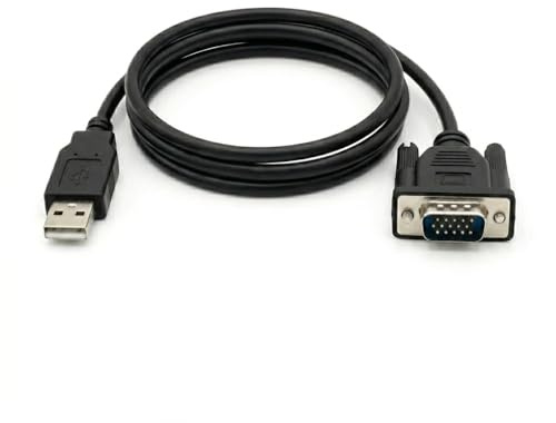 Pidwaok USB to VGA 15-Pin Male Cable for Peugeot Diagnostic, 1.8m PC Link