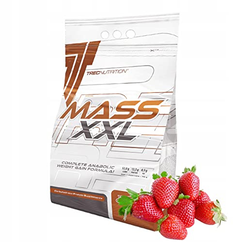 Trec Nutrition - MASS XXL 3000g ERDBEERE - Gainer mit Molkenprotein, Kohlenhydraten und Vitaminen, Ideal für Muskelaufbau