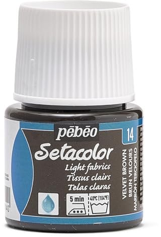 Pebeo Setacolor Light Fabric Paint 45-Milliliter Bottle, Velvet Brown,Velvet Brown 329-014