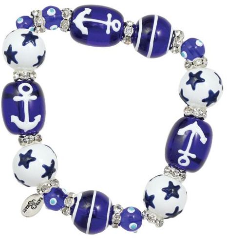 Kate & Macy Anchors Away Nautical Stretch Bracelet for Coastal Style
