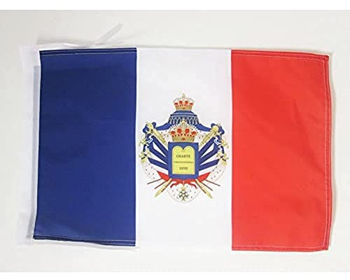 AZ FLAG - French July Monarchy 1830-1848 Flag - 18'' x 12'' - 100% Polyester Kingdom of France Small Banner with Two Cords - Fade Resistant - Vivid Colors - 18x12 in - 45x30 Cm