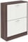 Home Discount - Zapatero con 2 cajones para organizar y almacenar Zapatos, Mueble de Madera de Nogal con cajones abatibles, Color Blanco