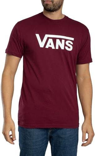 Vans Men's Classic Logo T-Shirt, Burgundy/White