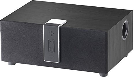 auvisio TV Lautsprecher: WLAN-Multiroom-Lautsprecher mit Subwoofer, BT, Airplay, 80 W, schwarz (Bluethooth, Aktiv, Speicherkarten)