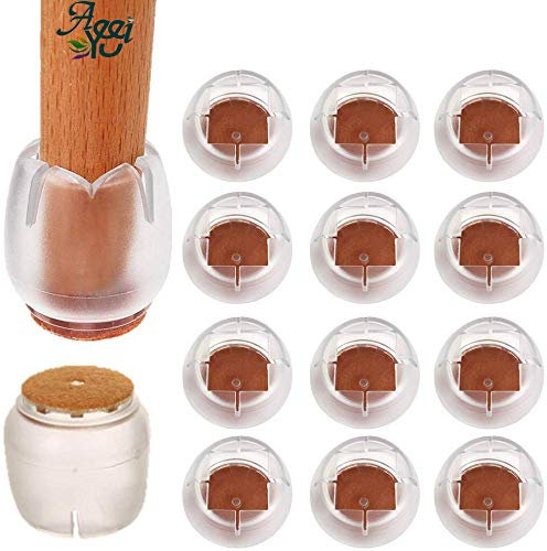 Tappi per gambe in silicone per sedie, piedini per sedie Piedini per protezioni (rotondi), cuscinetti in feltro antiscivolo size adatto per 21-25mm