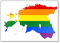 Estland Karte mit LGBT-Flagge, klassischer Kühlschrankmagnet