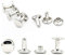 My Belt - 50 Stück Hohlnieten für Leder, Ledernieten 8mm Silber, Doppelkappe Nieten, Gürtelnieten Kappe