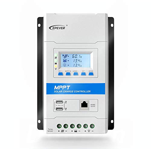 EPEVER® 30A MPPT Solarladeregler 12V/24V Automatische Erkennung der Systemspannung mit LCD-Display und USB-Anschlüssen für Haushalts System - TRIRON 3210N