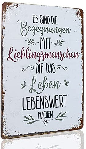 Hioni Es Sind Die Begegnungen Mit Lieblingsmenschen Die Das Leben Lebenswert Machen Vintage Blechschild Poster Wandschild Wand Dekoration Metallschild Türschild