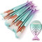 Lot de 10 pinceaux de maquillage professionnels en forme de queue de poisson