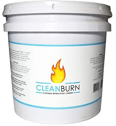 Cleanburn 11,3 kg Eimer aus feuerfestem Zement Dry-Mix Hochtemperatur-Gießbarer feuerfester Mörtel für Mauerwerk Reparatur