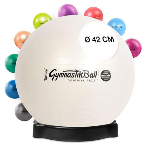 PEZZI Original Pezziball MAXAFE 42cm mit Ballschale pearlwhite Sitzball