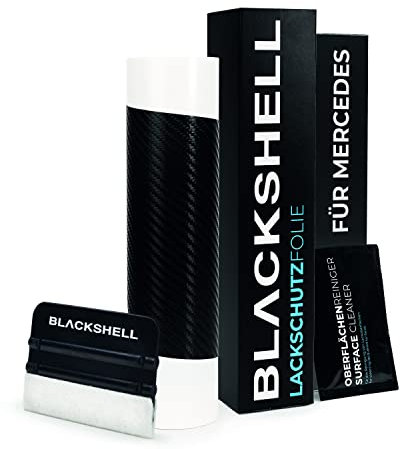 Blackshell® Ladekantenschutz Folie passend für Mercedes B-Klasse | Typ W247 | Bj. ab 2018 Carbon Matt - passgenauer Stoßstangenschutz inkl. Set für Folierung