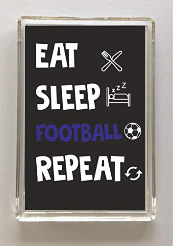 Football Fridge Magnet - Eat Sleep Football Repeat - Novelty football Fridge Magnet – Fun Gift – Great Gift Or Present