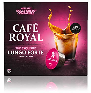 Café Royal Lungo Forte 48 capsules Compatibles avec Nescafé (R)* Dolce Gusto (R)* - Lot de 3X16 - intensité 8/10 - certifié UTZ - 100% Arabica