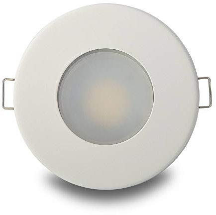 6x LED Einbaustrahler Set Bad Weiß 5W neutralweiß super flach rund 12V - IP44 für Badezimmer Außen Feuchtraum - 55mm Bohrloch MR16 Strahler Spot