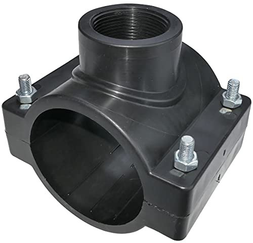 Aerzetix - C51868 - Collare di Presa per Tubi Ø90 - Filettatura 1 1/2'' - con 4 bulloni - Fascetta di derivazione per Tubi secondari