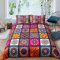 Homemissing Femmes Boho Mandala Housse de Couette Filles Style Bohème Parure de Lit 200x200cm Grille Colorée Plaid Décor Parure Housse de Couette Hippie Mandala 3 pièces