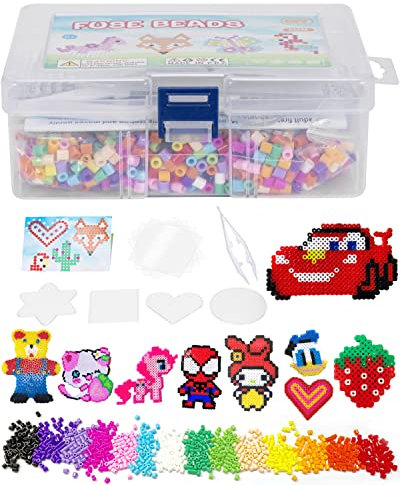 Cuentas Para Planchar, 3000 Cuentas Para Planchar De Colores De 5 Mm De Diámetro,juego De Plásticos Abalorios,con Patrones De Accesorios De Placa, Cuentas Para Diy Manualidades Manualidad